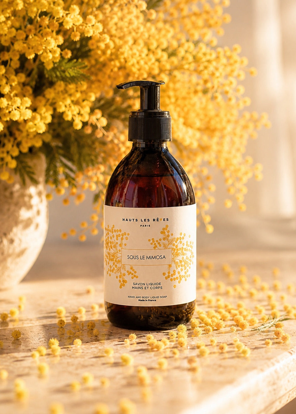 Savon liquide parfumé "Sous le mimosa"